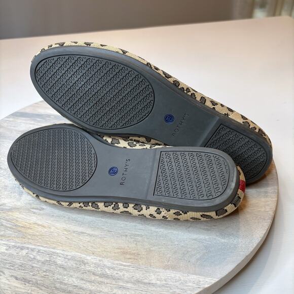 Rothy’s Leopard Print Rounded Toe Red Stripe Slip-On Ballet Flats US Size 6 M - Picture 10 of 11